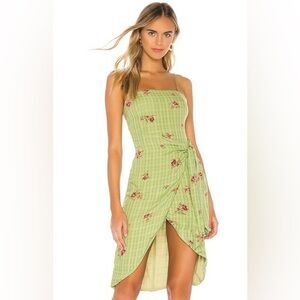 Majorelle Anna Wrap Floral - Green Picnic - Garden Mini Dress size S